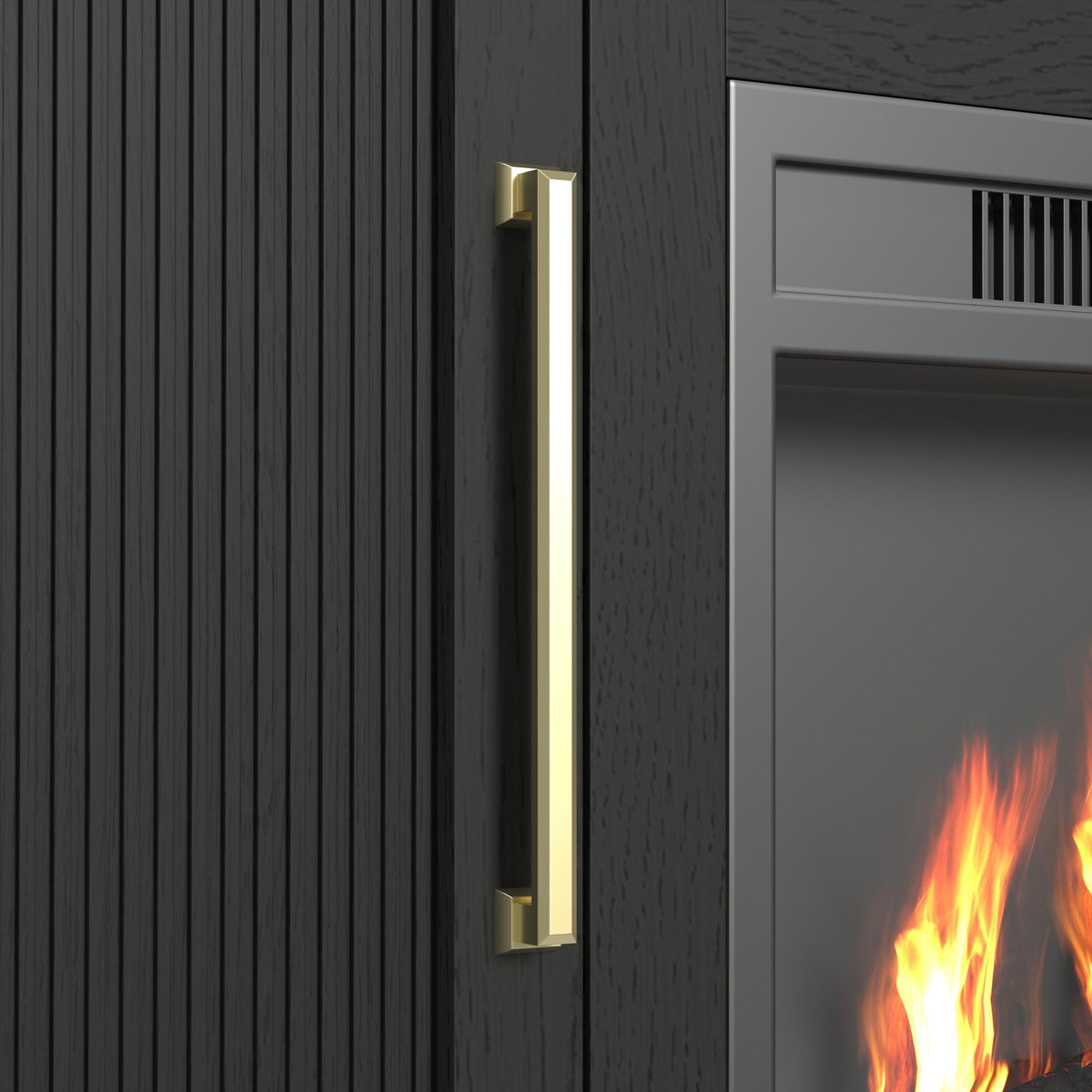 Ridgemont Complete Fireplace Cabinet in Black by Elements International, view 5