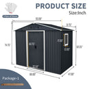 8Ft X 4Ft Outdoor Metal Storage Shed With Window And Metal Foundation For Backyard, Patio, Lawn