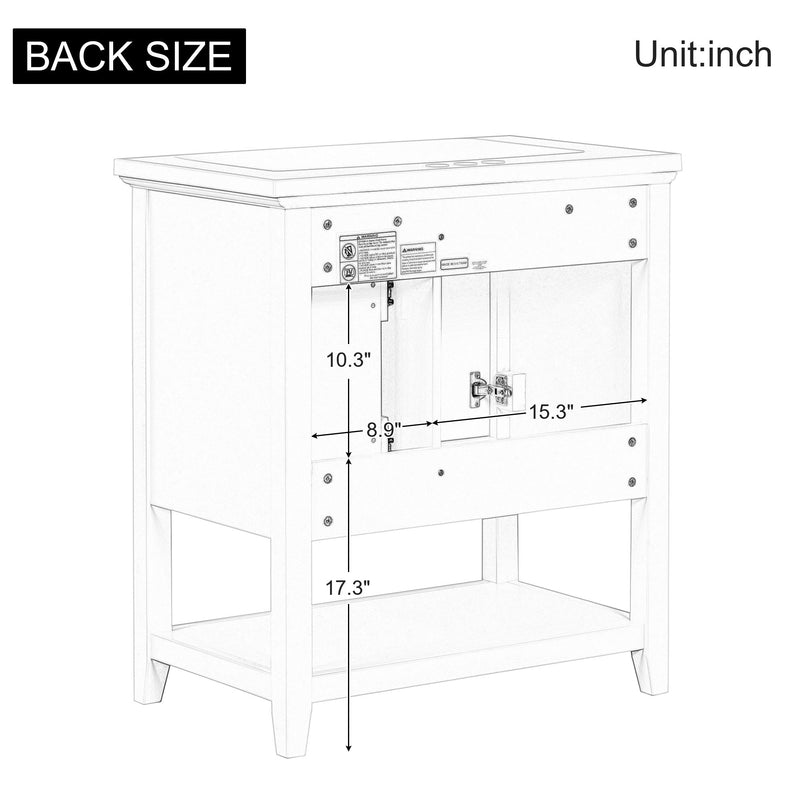 Bathroom Vanity Without Sink Top, Cabinet Base Only, Vanity With Multi-Functional Drawer - White