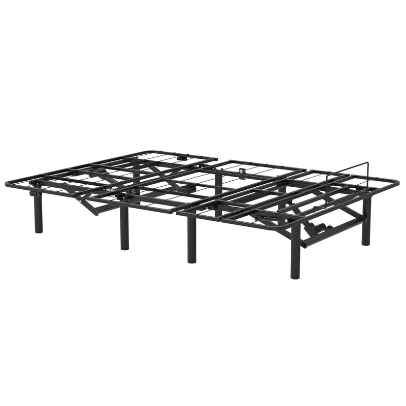 Adjustable Bed Base Frame With Head And Foot Incline, Quiet Motor, Queen Size Steel, Dual USB A, C Ports - Black