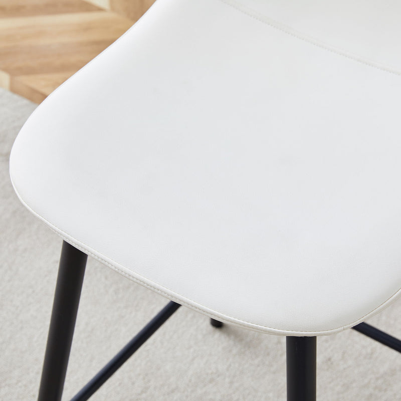 Modern Black Pu Bar Chair Rounded Backrest (Set of 2)