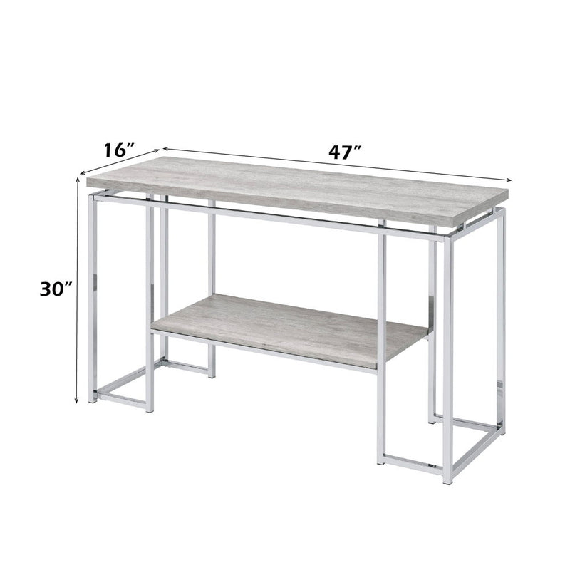 Chafik - Accent Table - Natural Oak & Chrome - Atlantic Fine Furniture Inc