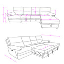 Kia - Sectional With Power And USB - Beige / Brown