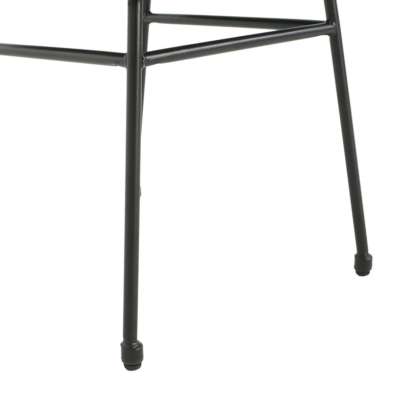 Outdoor Dining Chairs (Set of 2), Rattan Backrest And Cushions, Iron Frame - Dark Brown