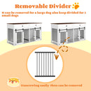 Large Dog Crate, Water Resistant Indoor Pets Furniture Double Dog Crates - Brown White