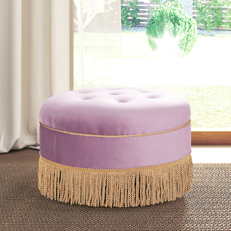 Yolanda - Round Upholstered Accent Ottoman