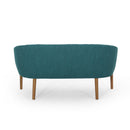 Mid Century Modern Loveseat With Channel Stitched Backrest