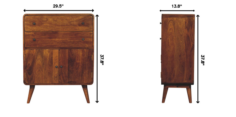 Curved Nordic Charm Cabinet - Brown