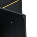 Contemporary 48" Wall Mounted Bathroom Vanity With Resin Sink And Soft Closing Doors And Line - Black Chestnut