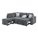 Convertible Sectional L-Shaped Sofa With Dual Pull-Out Sleepers, Flip-Top Table, USB Ports, Cup Holder & Storage