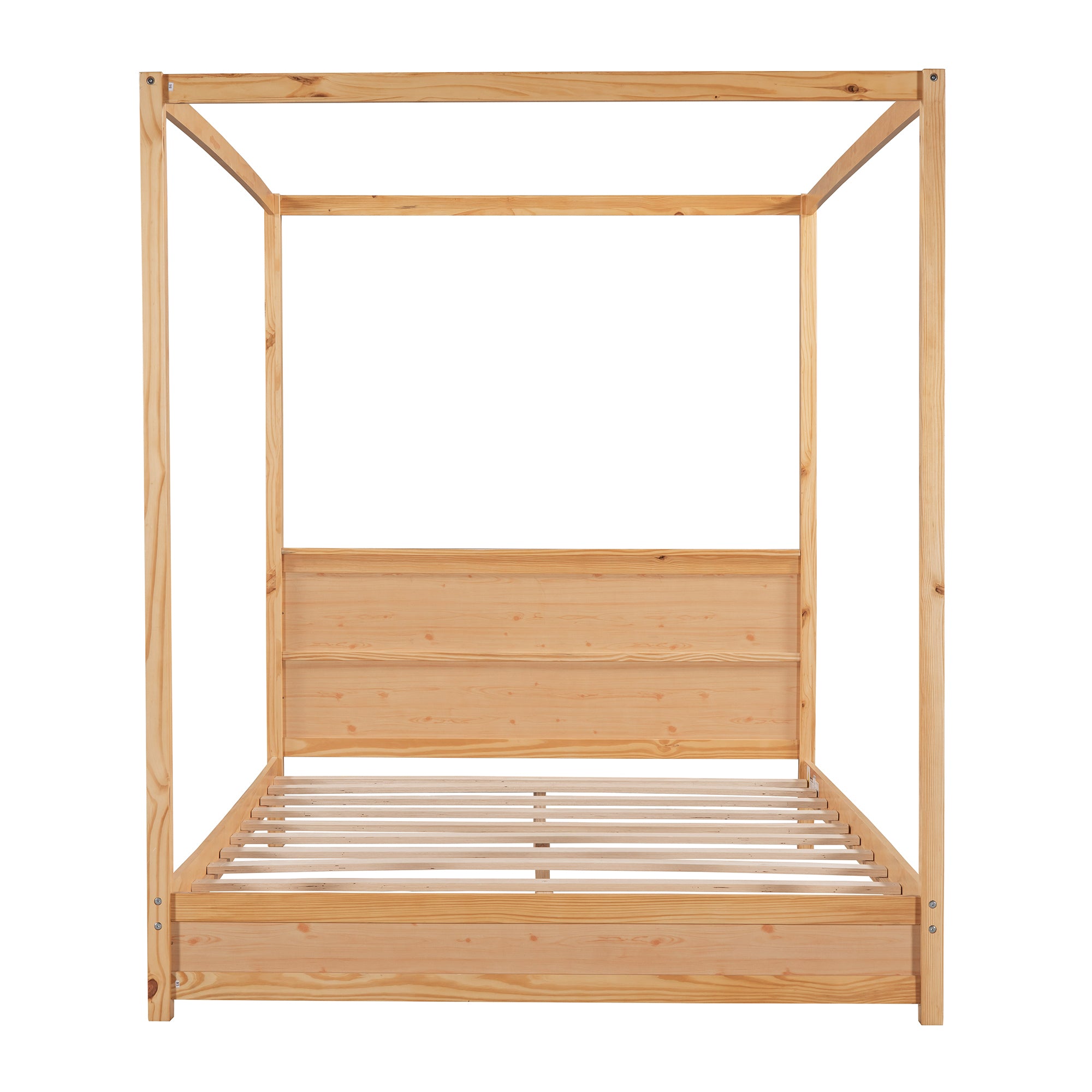 Queen Size Canopy Platform Bed with Headboard and Support Legs,Natural - Atlantic Fine Furniture Melbourne FL