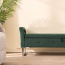 Wide Storage Soft Ottoman Bench With Armrests