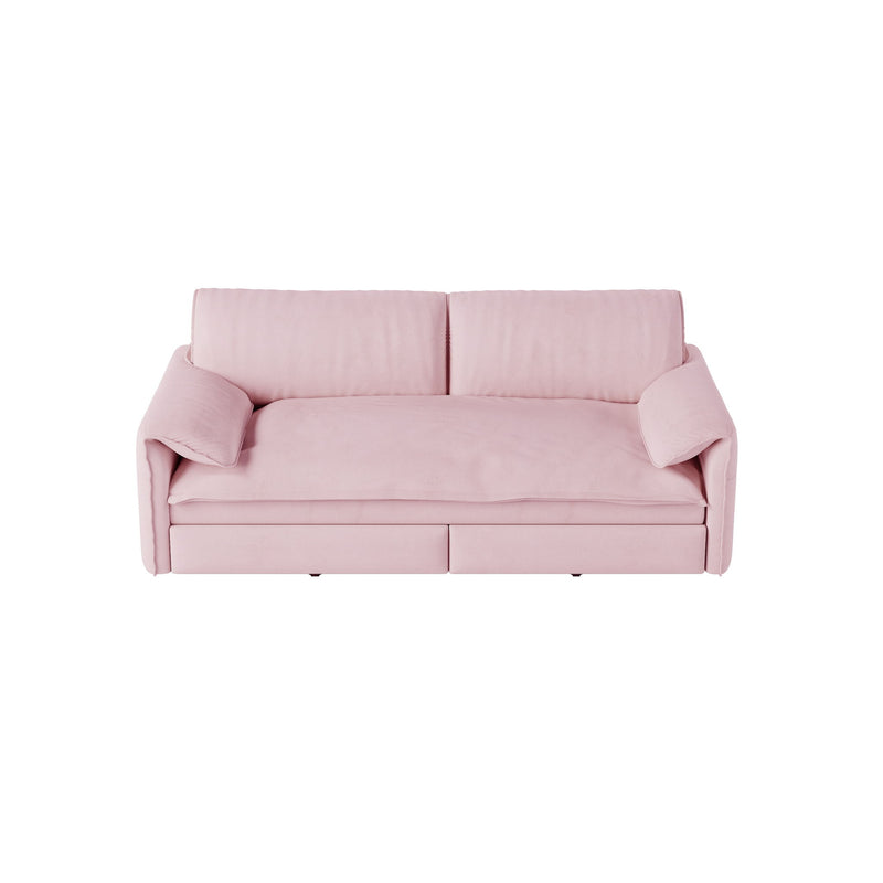Pull Out 3 In 1 Convertible Sleeper Sofa With Side Storage, Multi Functional