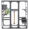 Outdoor Cat House, Diy Cat Enclosure Catio With Double Enter Doors