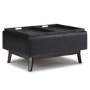 Owen - Tray Top Small Coffee Table Upholstered Storage Ottoman