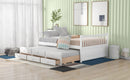 Full size Daybed with Twin size Trundle and Drawers, Full Size, White