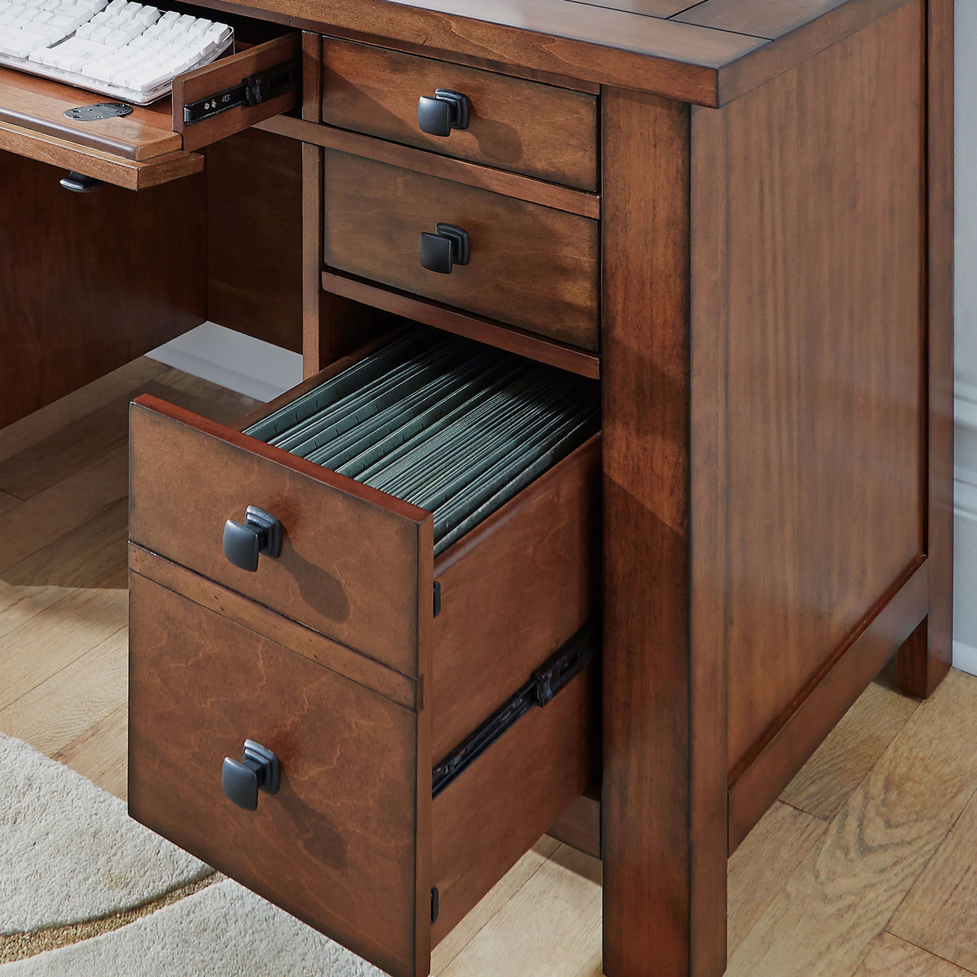 Tahoe - Pedestal Desk - Dark Brown