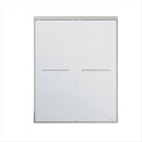 Double Sliding Shower Door, Semi-Frameless Bypass Bathroom Sliding Door With 1/4" (6 Mm) Tempered Glass For Walk-In Shower