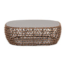Willow - Oval Woven Patio Coffee Table, Wicker Frame