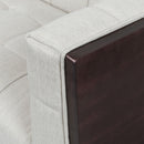 Contemporary Mid-Century Charm 3 Seater Sofa With Button Tufted Waffle Stitching