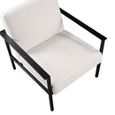 Millie - Modern Stationary Metal Accent Chair With Polyester Upholstery - Off White