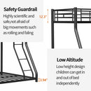 Bunk Bed Frame With Ladder And Guardrail, Heavy Duty Noise Free Design Metal Construction