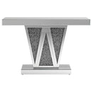 Crocus - Rectangular Mirrored Entryway Console Table - Silver - Atlantic Fine Furniture Inc
