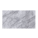 Satinka - Coffee Table - Light Gray Printed Faux Marble Top & Mirrored Silver