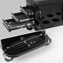 Rolling Creeper Garage Seat With 3 Built In Drawers, Rolling Tool Chest For Shop Or Garage - Black