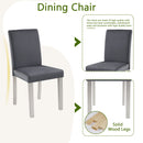 5 Pieces Wooden Dining Table Set, Square Table And 4 Upholstered Chairs