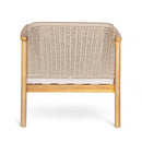 2 Piece Outdoor Acacia Wood Patio Club Chair, Patio Furniture Arm Chair With Woven Rope Backrest, Deep Seating For Porch - Light Teak / Beige