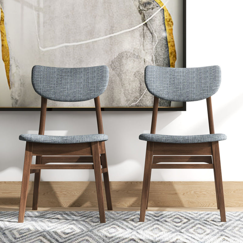 Eula - Mid-Century Modern Dark Gray Dining Chair (Set of 2) - Gray