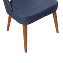 Dining Side Chair Upholstered Textured Fabric (Set of 2) - Navy