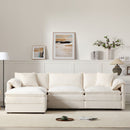 Modular Sectional With Deep And Wide Seat, Cloud Couch Set With Double Cushions Sofa With Movable Ottoman