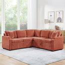 Modern L Shaped Sectional Sofa Bed With Hidden Storage Chenille Upholstery
