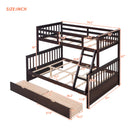 Twin-Over-Full Bunk Bed with Ladders and Two Storage Drawers(Espresso)( old sku:LT000165AAP）
