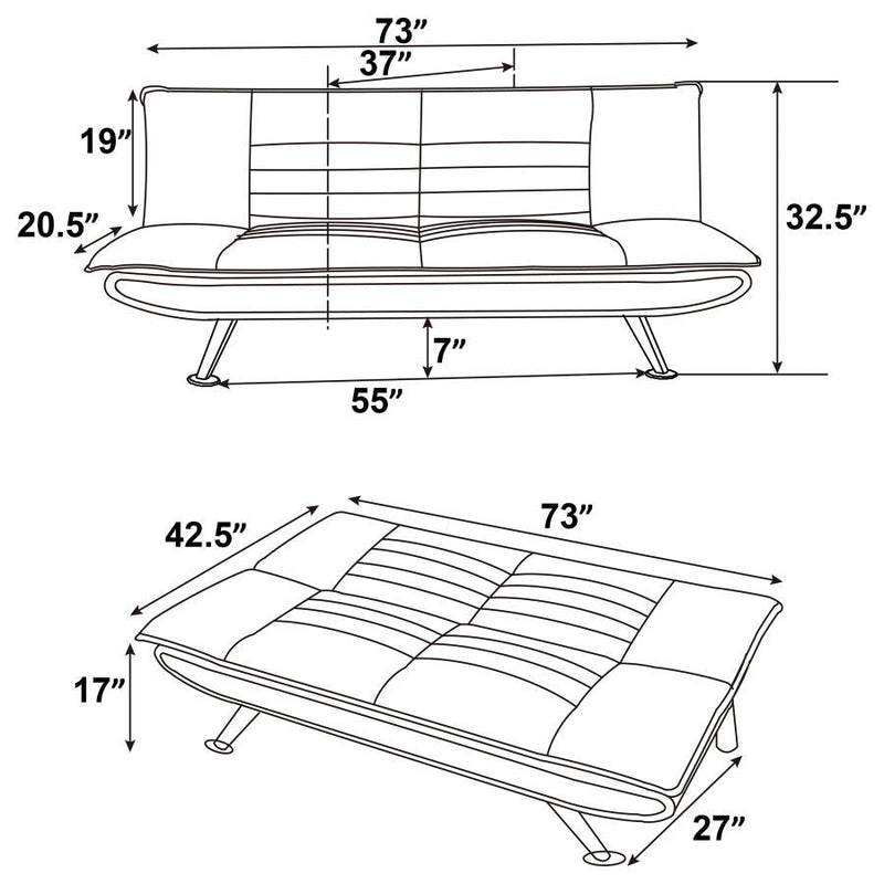 Julian - Upholstered Tufted Convertible Sofa Bed - Gray