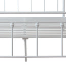Queen Size Metal Bed Frame with Headboard and Footboard (White)