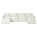 Modern Comfy Deep Seat Modular Sectional Sofa Cloud Couch With Ottoman