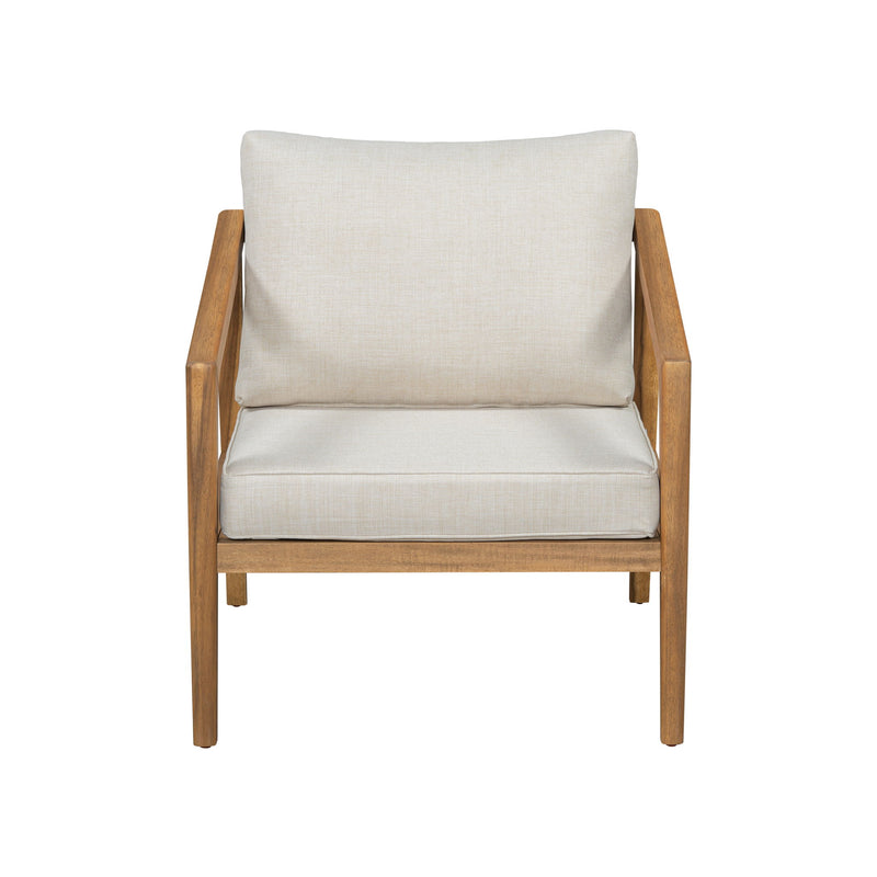 Westin - Outdoor Acacia Wood Club Chair (Set of 2) - Teak / Beige