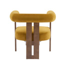 Modern Upholstered Round Arm Accent Chair With Velvet Upholstery