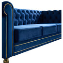 Chesterfield - Velvet Sofa 84.65" For Living Room