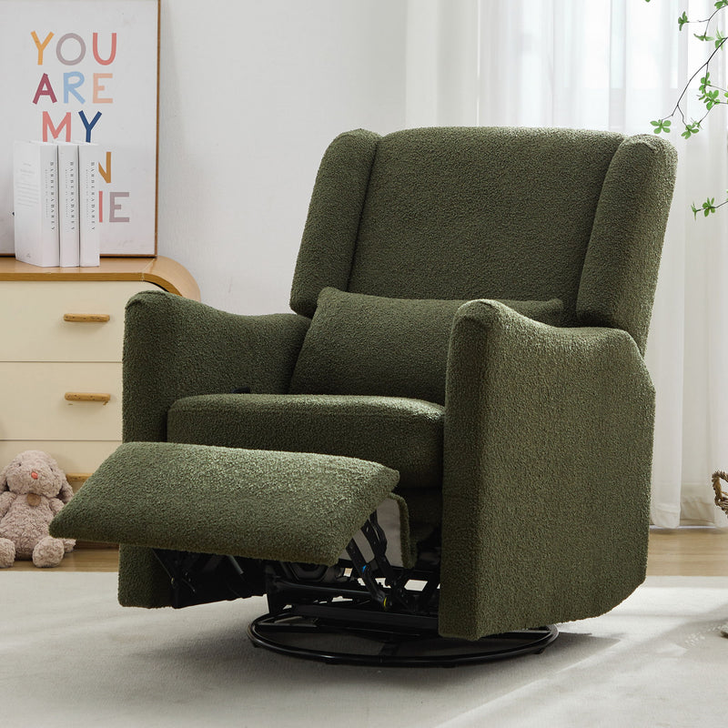 Wide Wingback Swivel Rocker Recliner Chair For Living Room