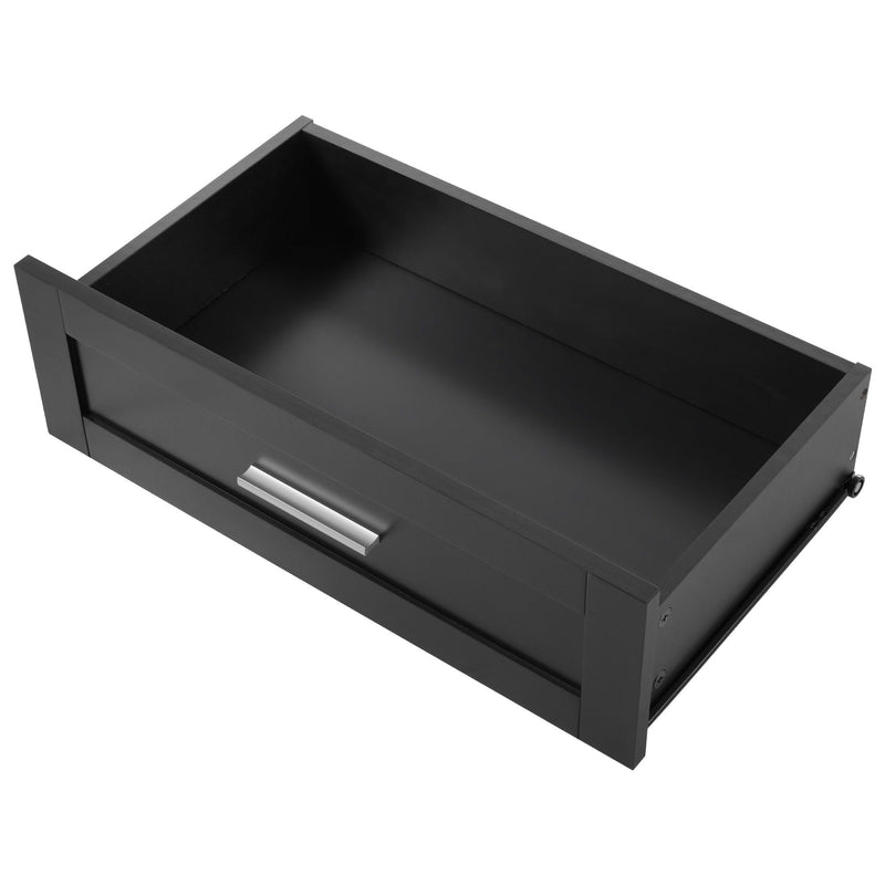 Freestanding Tall Bathroom Cabinet With Soft Close Doors And Adjustable Shelves - Black