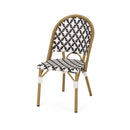Chic French Bistro Chair With Durable Rattan And Aluminum Frame