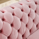 L Shaped Chesterfield Sectional Sofa With Stainless Steel Accents