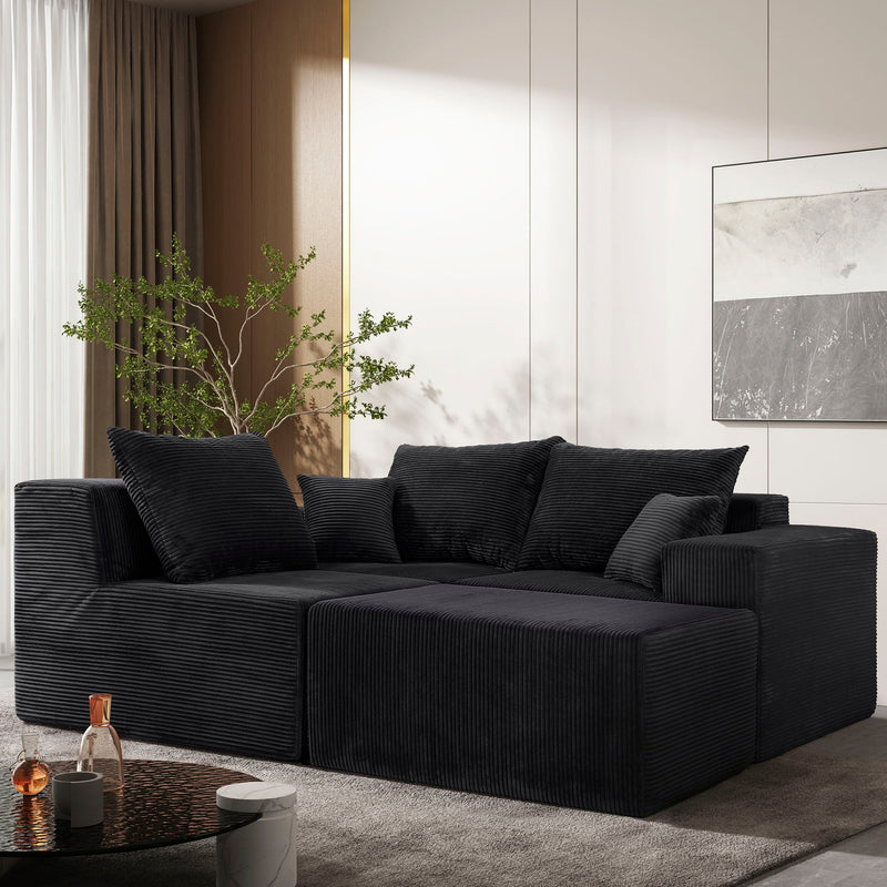 Modular Sectional Sofa, Convertible Couch With Chaise Corduroy