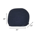 Semi Rounded Pouf, Cable Knitted, Perfect Seating