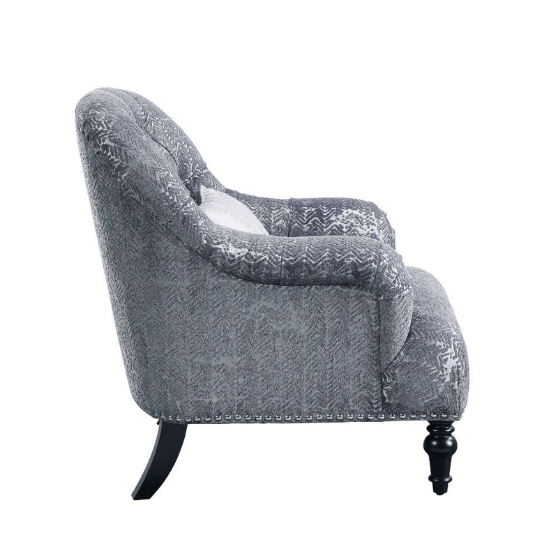 Gaura - Chair - Pattern Gray Velvet - Atlantic Fine Furniture Inc