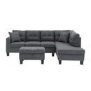 Camden - Power Sectional Sofa With Storage Ottoman And Built In Charging Ports - Gray